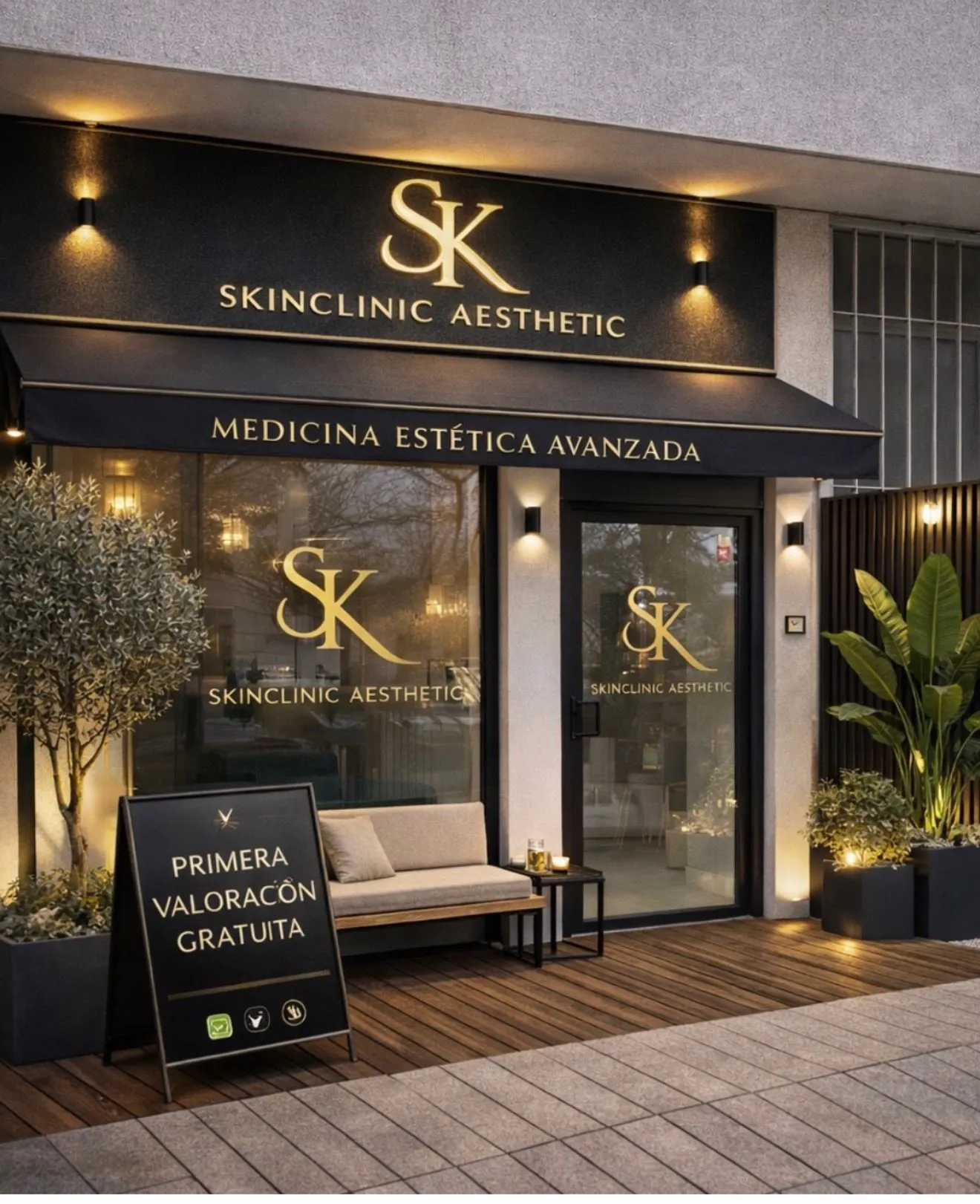 Interior de SkinClinic, clínica de medicina estética en Madrid