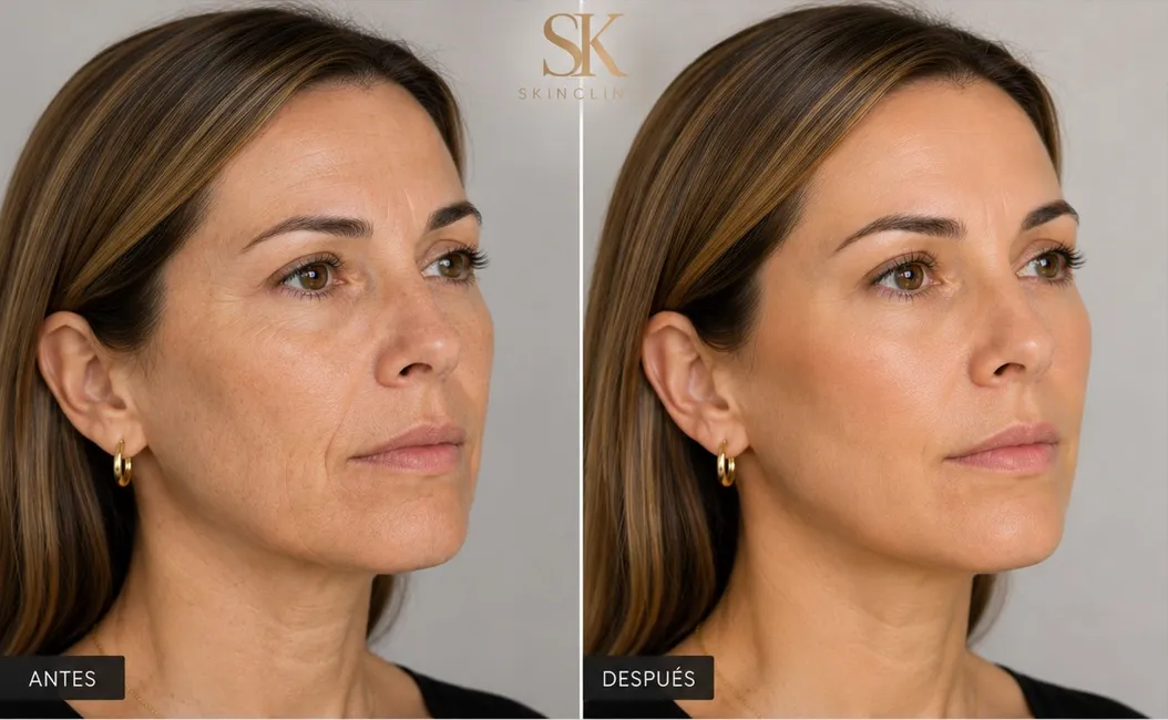 Resultado antes y después de Inductor de Colágeno en SkinClinic Madrid