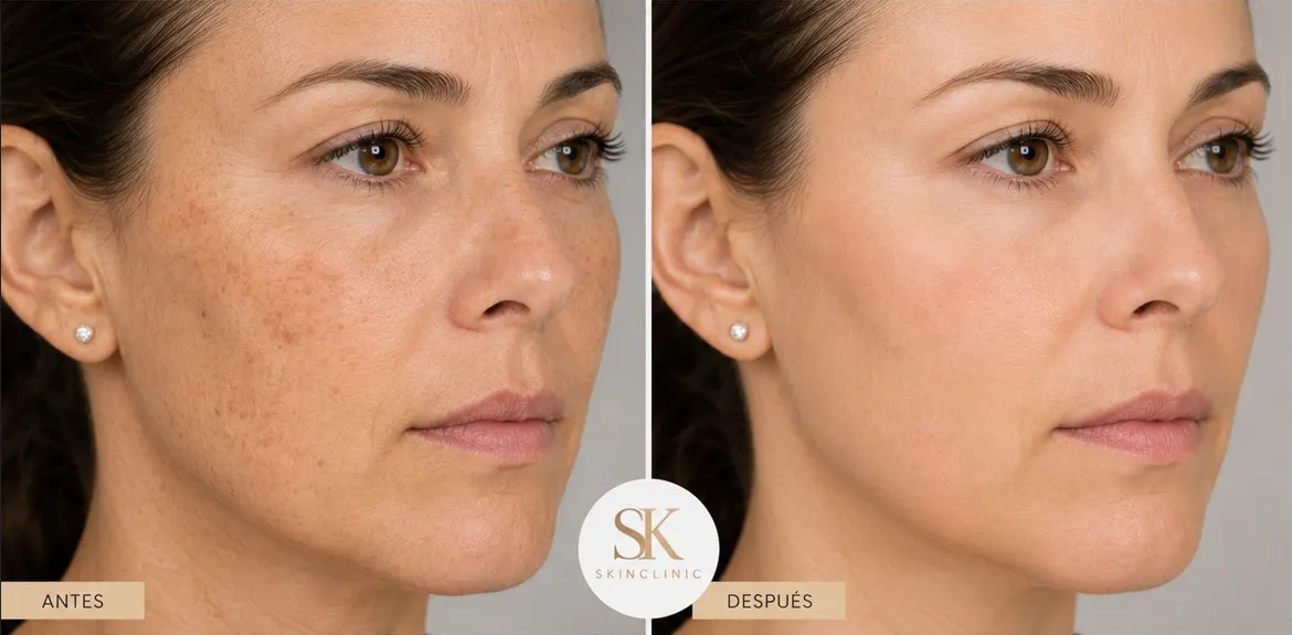 Resultado antes y después de IPL para Manchas de Piel en SkinClinic Madrid
