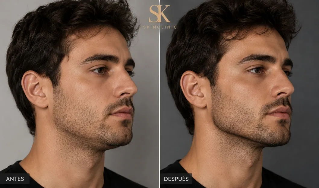 Resultado antes y después de Mandíbula en SkinClinic Madrid